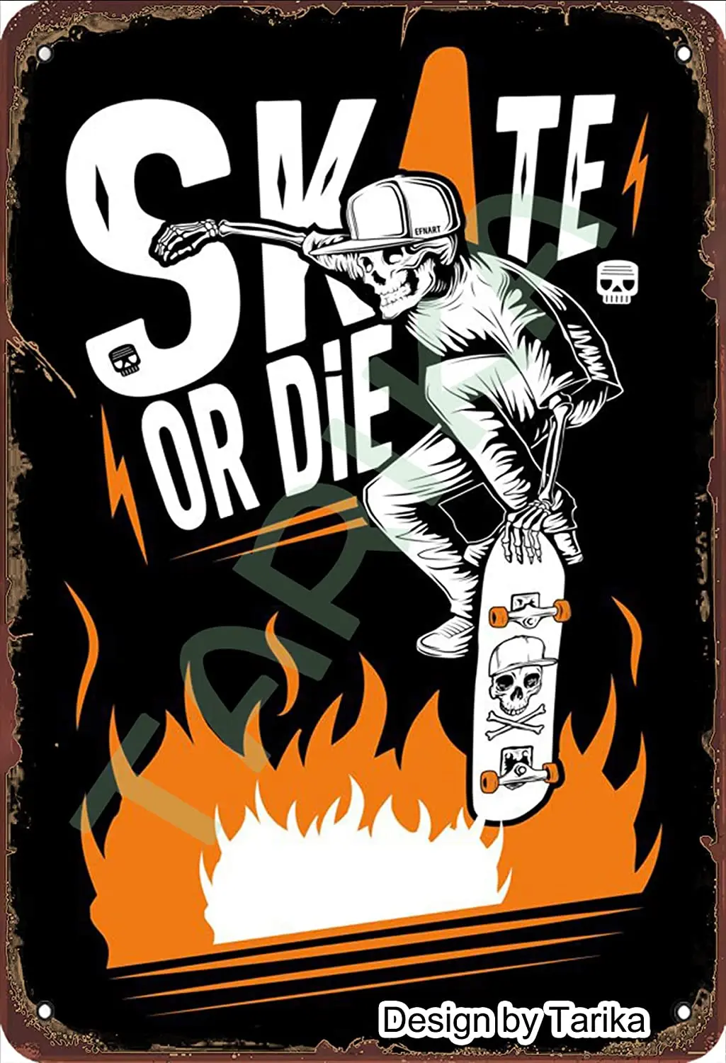 

Skate Or Die Vintage Look Metal 20X30 cm Decoration Poster Sign for Home Kitchen Bathroom Farm Garden Garage Inspirational