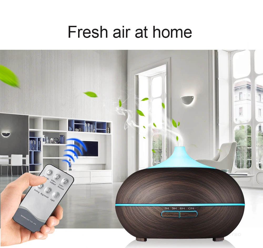 

2020 Smart App Remote Control Speaker Ultrasonic Music Essential Oil Wood Grain Silent Aroma Diffusers