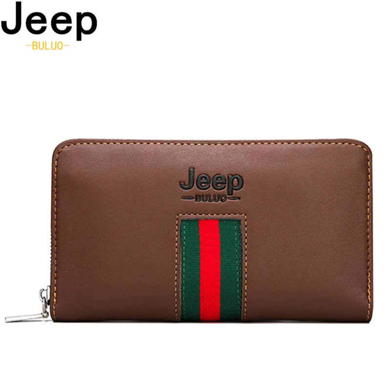 

JEEP BULUO Long Wallet Fashion Top Quality PU Leather Card Men Coin Purse Unisex Holder PORTFOLIO Male Clutch Pocket