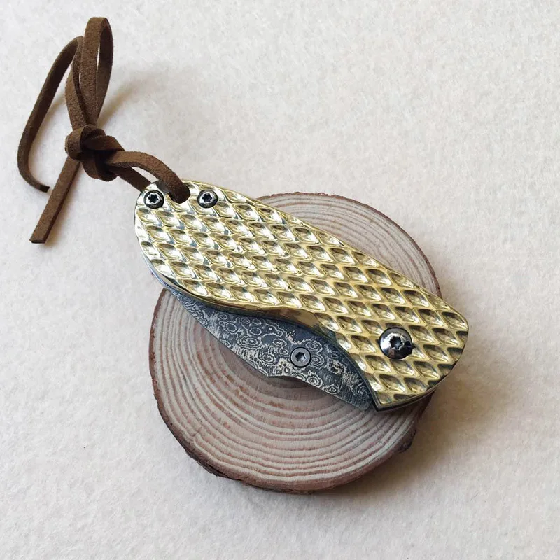 Складной нож из дамасской стали с ананасом мини складной резец острый для