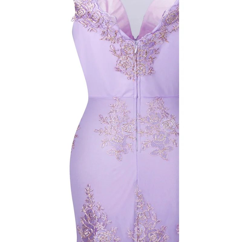 Angel-fashions вечернее платье с цветочной вышивкой на тонких бретельках длинное свадебное платье русалки небесно-голубое 432