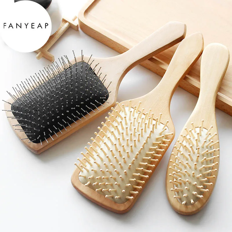 Деревянная расческа профессиональная Массажная щетка для выпадения волос с