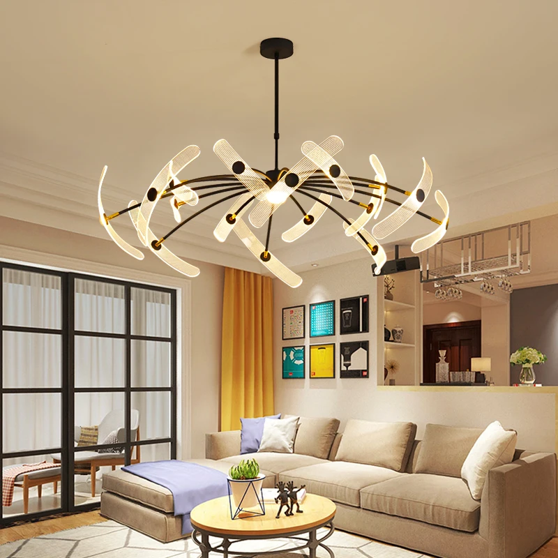 

New modern led chandelier for living room bedroom dining room aluminum Ring Indoor Pendant chandelier lamp lighting