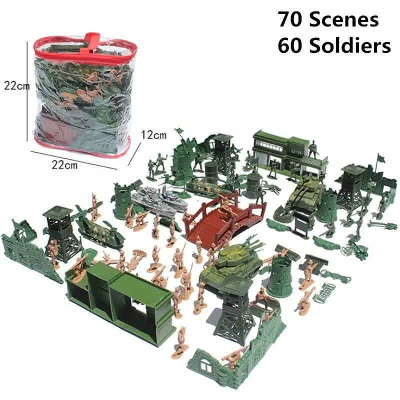 

Пластиковая экшн-фигурка солдата, модель игрушки, военные аксессуары, костюм, армейские фигурки, боевой танк, бункерный мост, игрушки для де...