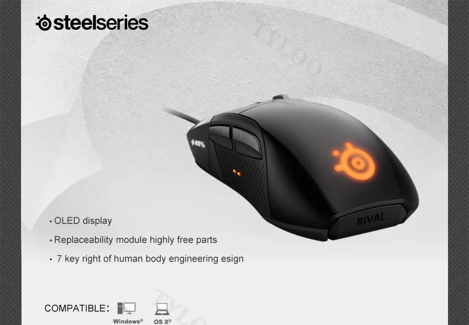 

Brand New Unopened Original SteelSeries Rival 700 Gaming Mouse Mice USB Wired 6500 DPI Optical Mouse Black Edition For FPS RTS