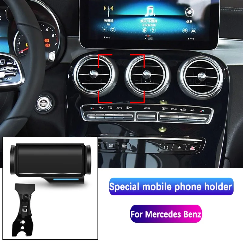 Car Phone Holder in Car for Mercedes Benz A B C E S Class CLA GLC GLE Air Vent Clip Magnetic Mobile Phone Mount For iphone 11 12