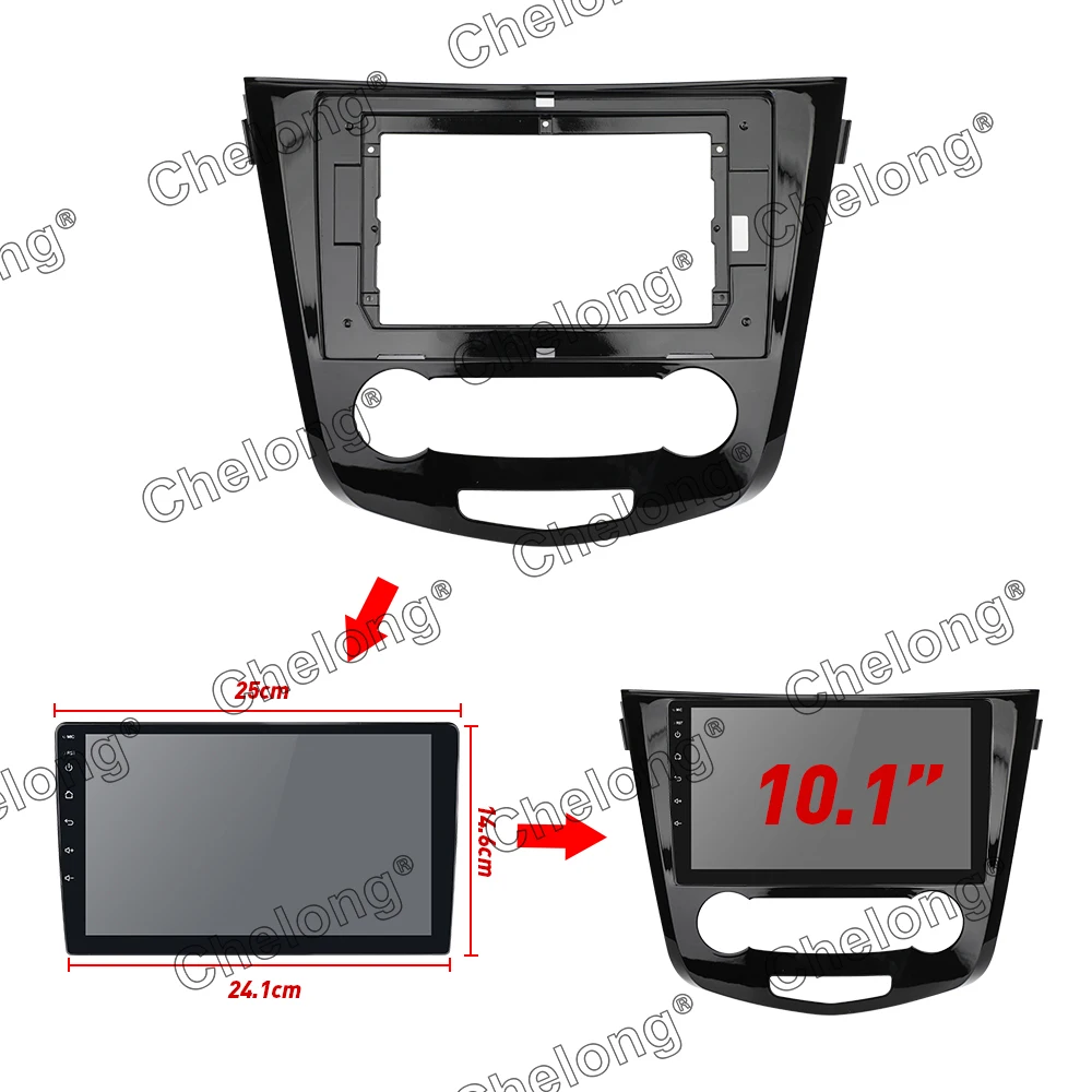 2Din Car Dashboard Frame Fit For Nissan Qashqai / X-Trail 2014-2017 DVD GPS Dash Panel Kit Mounting Trim Fascias | Автомобили и