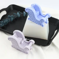 handmade flat xmas elk home decor candle silicone mold 3d stereo diy christmas sled bell epoxy resin plaster soap ornament mould