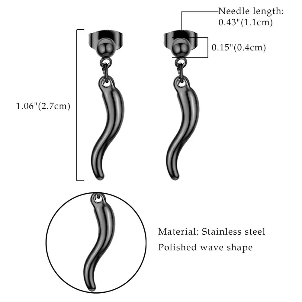 

Boniskiss Fashion Punk Waves Pattern Earrings for Women Stainless Steel Stud Earrings Jewelry Gift 2020 New wholesale