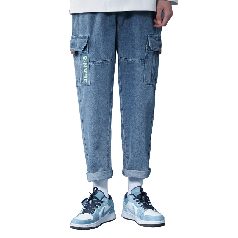

M-8XL Large Size Casual Workwear Jeans Men Oversize Loose Pants Men's Pants