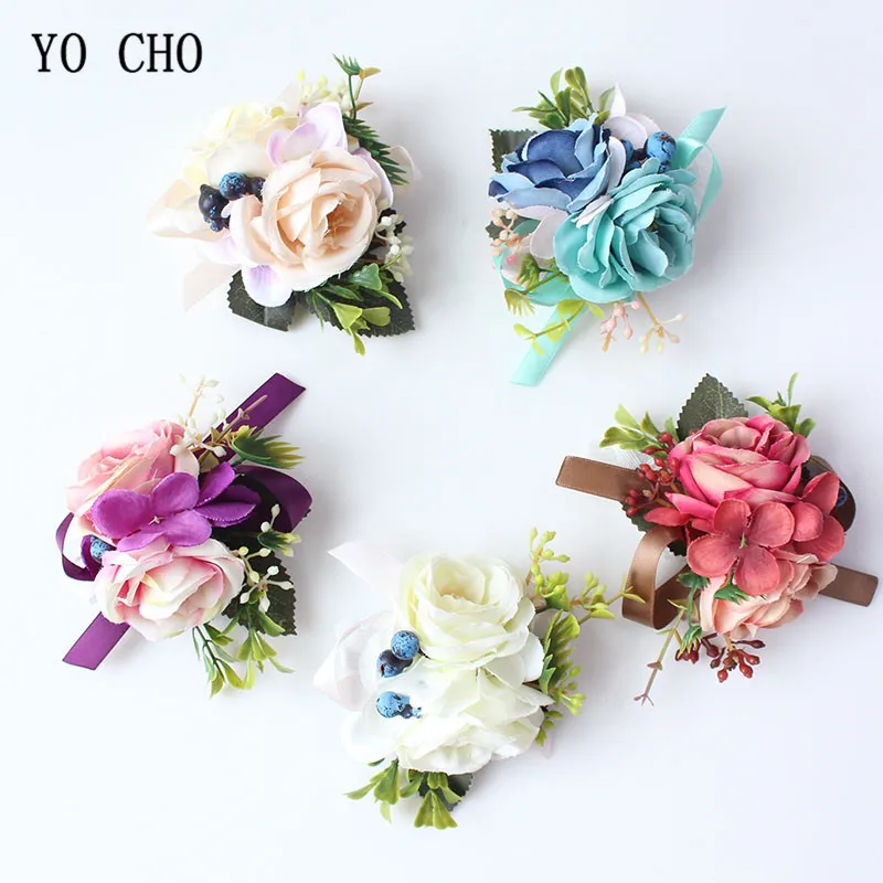 Бутоньерка YO CHO булавка для пуговиц свадебная Цветочный браслет бутоньерка