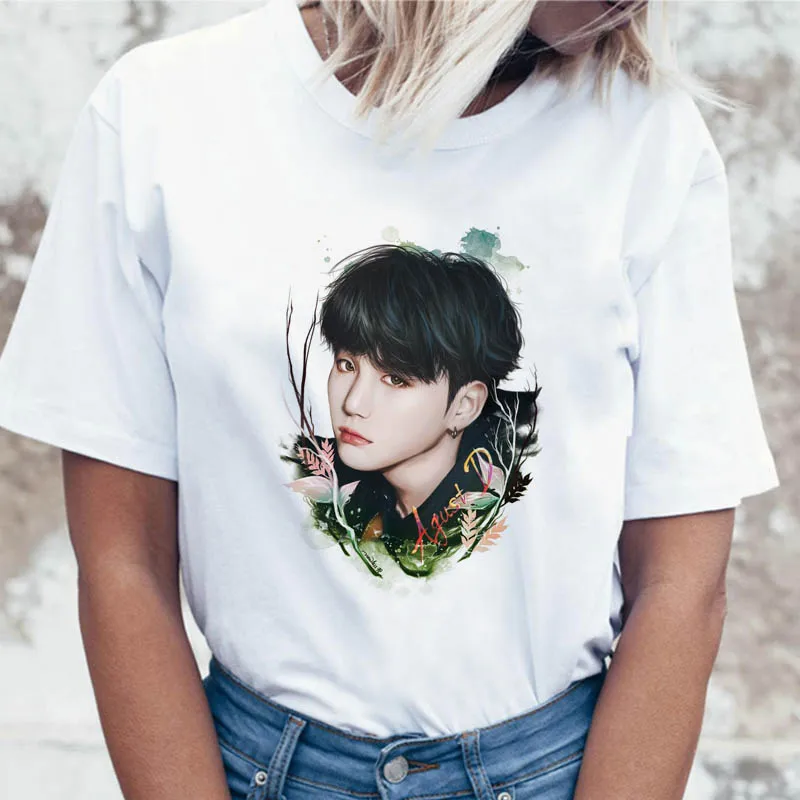 Kpop футболка JIN SUGA J HOPE, женская футболка JIMIN V JUNGKOOK, топ, футболка для K pop, корейские футболки, забавная графическая женская футболка K-pop - Цвет: 1194
