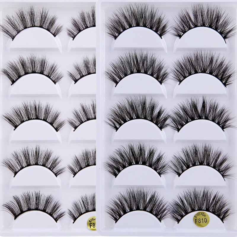 Накладные ресницы из 3D норки ручной работы пять пар мягких и удобных стеблей