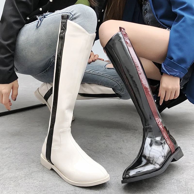 Теплые длинные сапоги для ночного клуба женская обувь сезона осень-зима 2020