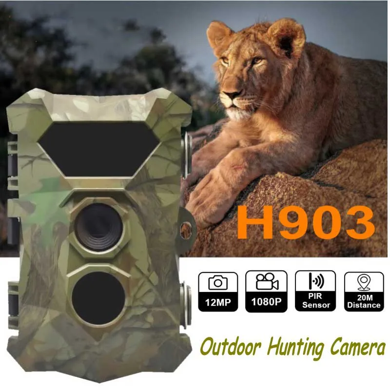 

H903 2.4inch TFT Display Wildlife 20m Trigger Distance 12MP 1080P Monitor Hunting Trail Game Camera IP56Waterproof and Dustproof