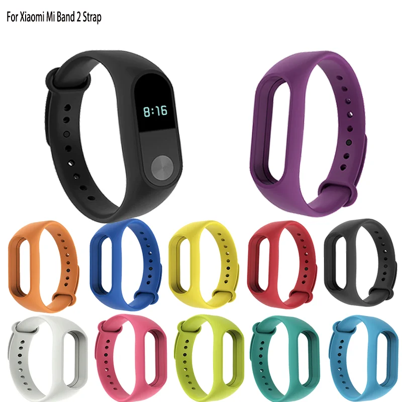 

Silicone Strap For Xiaomi Mi Band 2 Strap Replacement Bracelet Solid Color Silicone Wristband For Xiaomi Band 2 Accessories