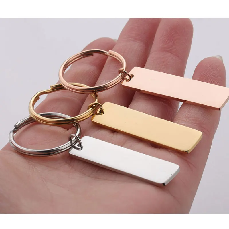 

316L stainless steel blank key chains rectanglar for engraving