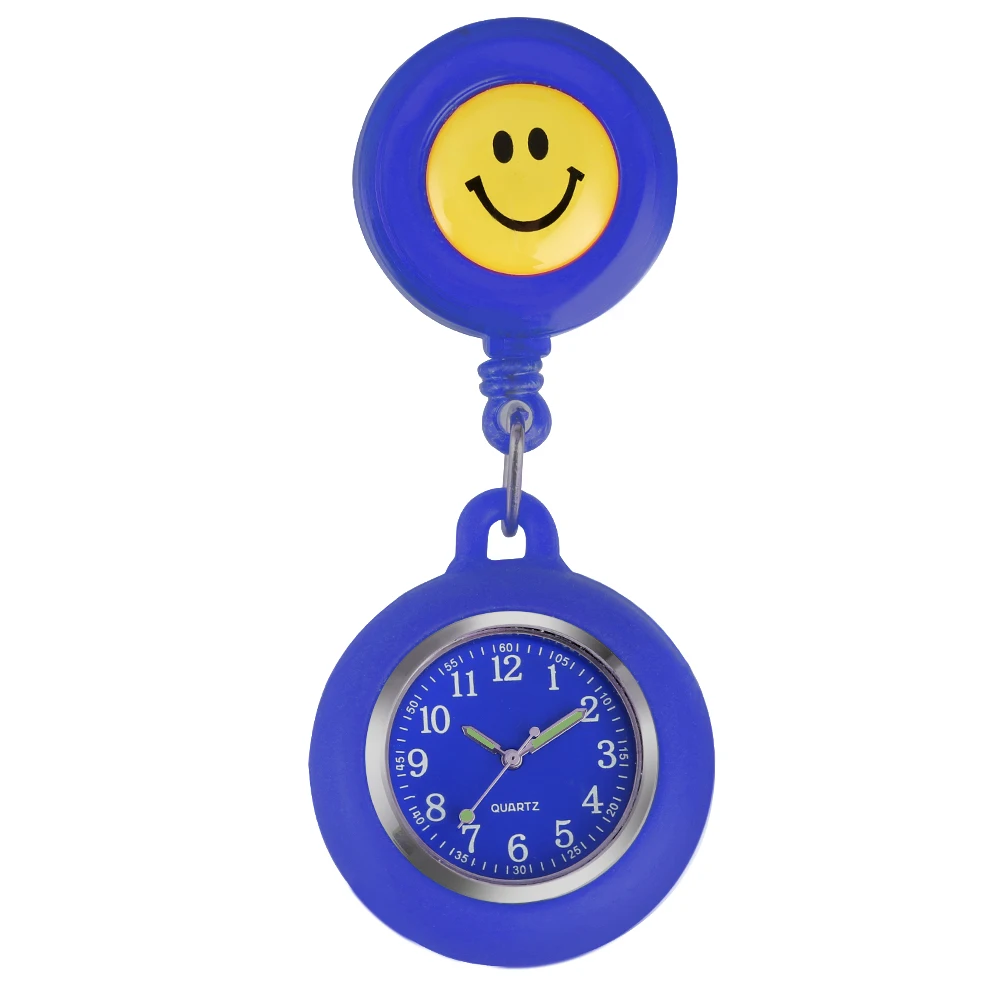 Желтые карманные часы со смайликом силиконовые светящиеся указки для медсестер