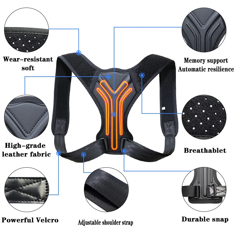 Medical Back Posture Corrector Prevent Hunchback Adjustable Brace Support Belt Spine Shoulder Lumbar Corset Correction | Красота и