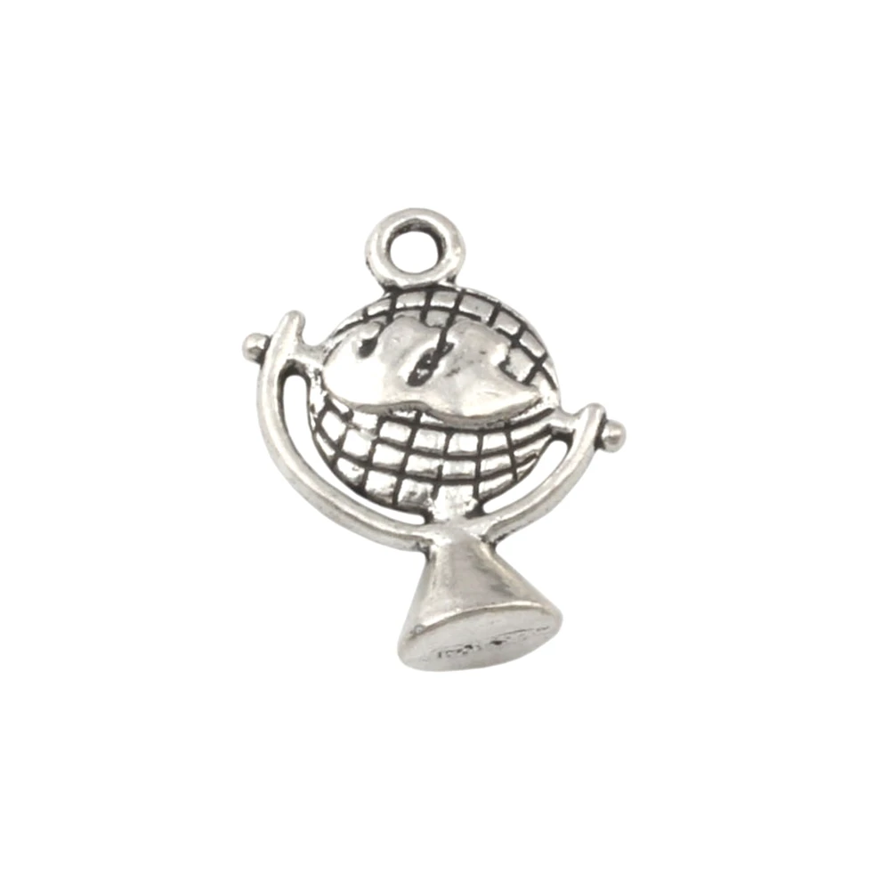 Земной шар Шарм Подвески 50 шт./лот Лидер продаж из тибетского серебра и цинка