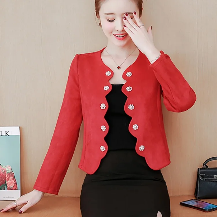 

Women's suit jacket spring and autumn plus size women's 4XL solid color professional commuter suit jacket jacket women