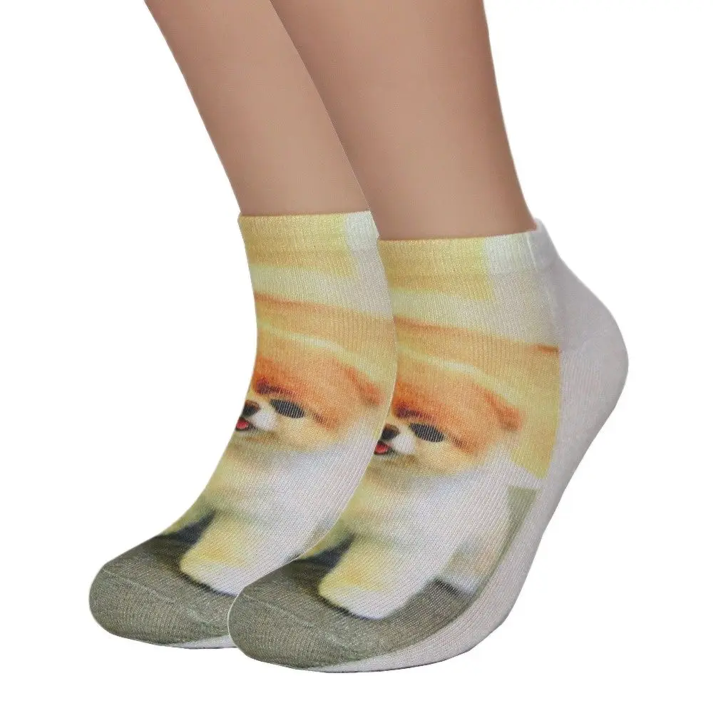 Лидер продаж милые забавные носки с 3D принтом женские низким вырезом
