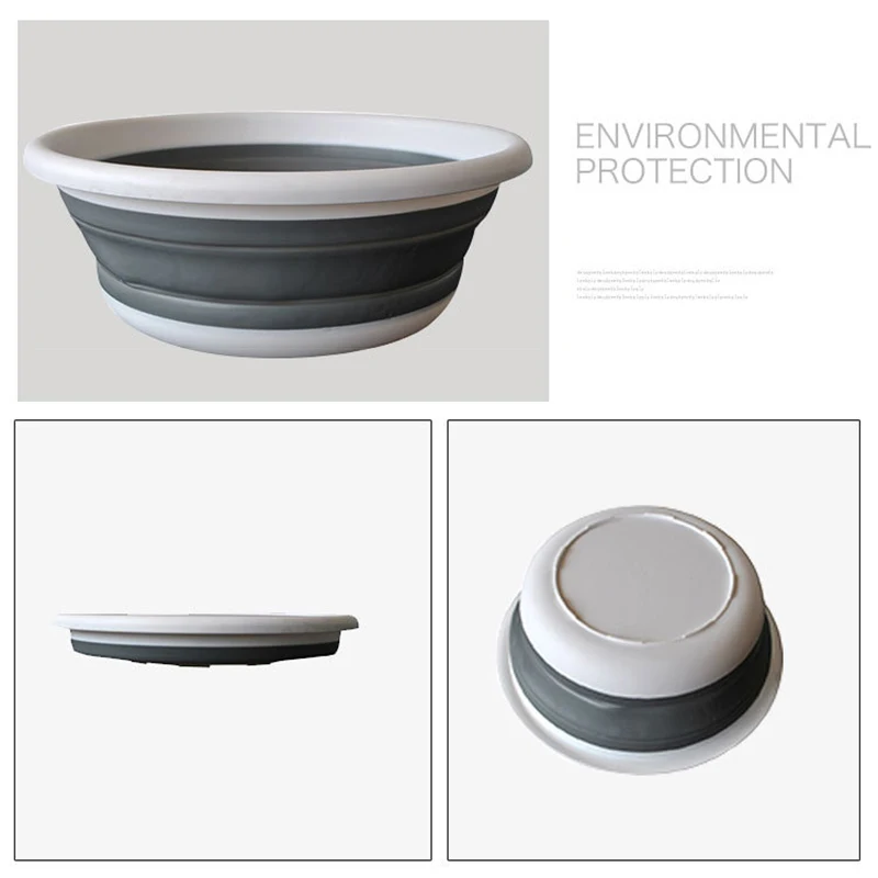 

9L Collapsible Portable Wash Basin Dishpan Multipurpose Round Washing Up Water Bucket for Outdoor Travel Camping Hiking FP8