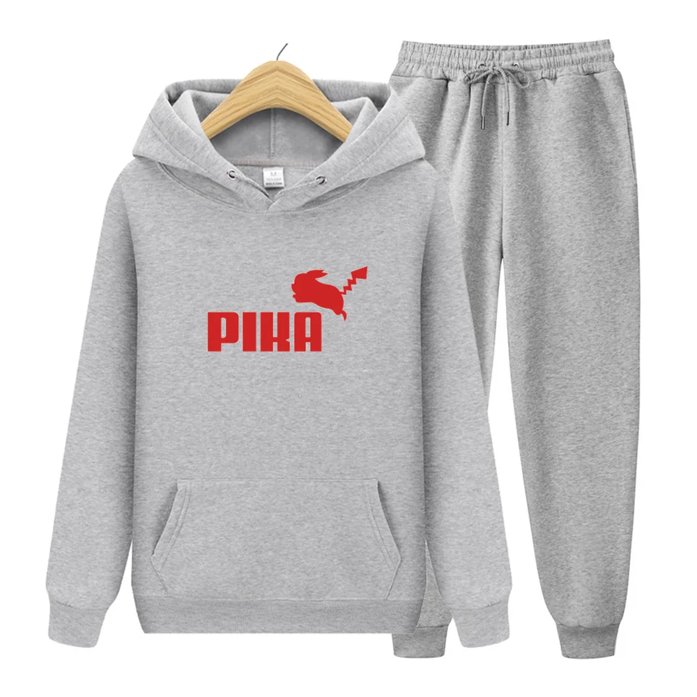 

men's sportswear suit fashion print hoodie casual fleece warm sweatpants 2-piece set of men's and women's sweatshirts streetwear