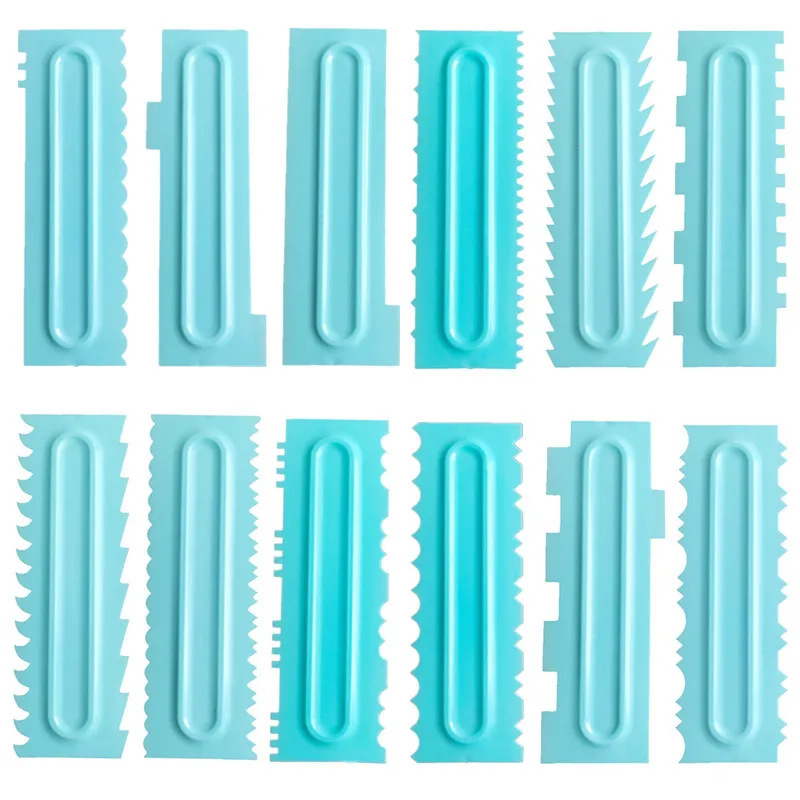 

3PCS Cake Decorating Tools Icing Comb Spatula Cream Edge Smoother Cake Scraper Pastry 3 Design Textures Baking Tools for Cake