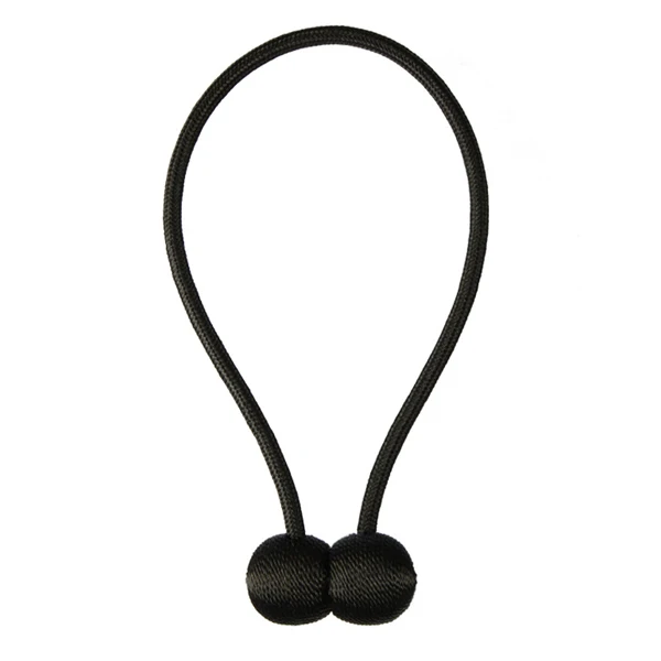 Black 1 шт., подхваты для штор, крепкие магнитные декоративные шторы с завязками на спине, плетеные веревки, подхваты, держатели для окон, прозрачная драпировка, Декор - Цвет: Black