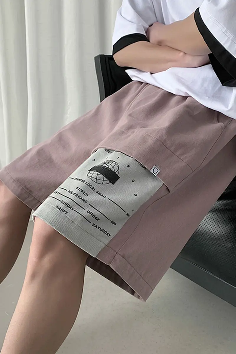 

Summer New Youth Popular Men's Loose Large Size Personality Stitching Shorts Fashion Casual Workwear Five-point PantsM-5XL