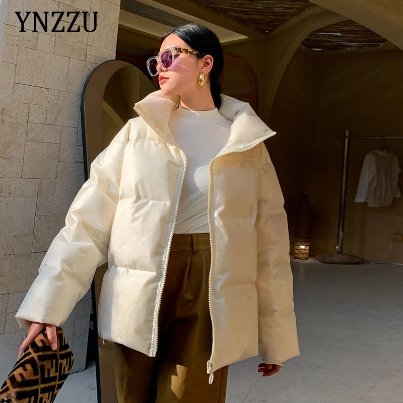 

2021 autumn winter new pattern Solid medium and long waterproof Korean fashion Design trendy bread clothes women YNZZU 1O103