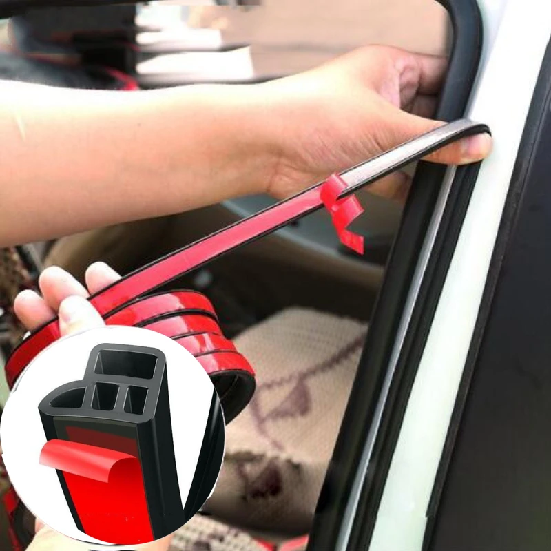 

Car Door Rubber Seal Strips Auto Double Layer Sealing Stickers for Door Trunk Sound Insulation Weatherstrip Interior Accessories