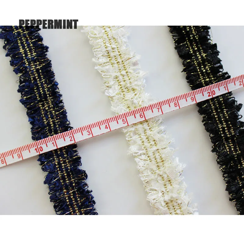 Твидовая ткань 2 ярда лента см золотая жаккардовая кружевная отделка для