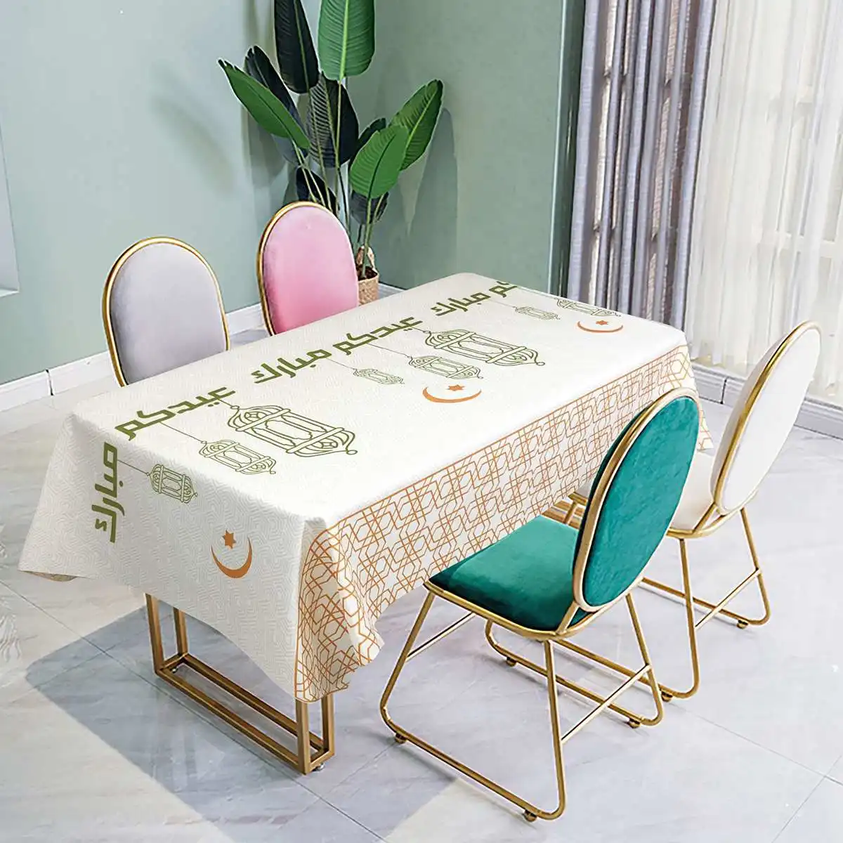 ИД Мубарак скатерть хлопковая мусульманская печатная Рамадан кареем молитва