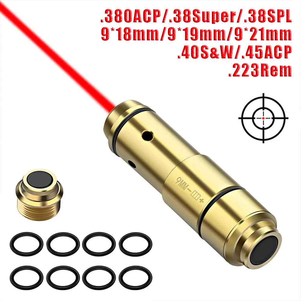 

Тактическая тренировочная Лазерная Пуля 9 мм, диаметр отверстия для сухого пожара, обучение 380ACP .223 40S & W 45ACP, Охотничья красная точка, лазерна...