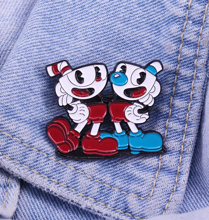 Cuphead and Mugman Super удар Брос король кости и дьявола босс игра Эмаль Булавка чаша