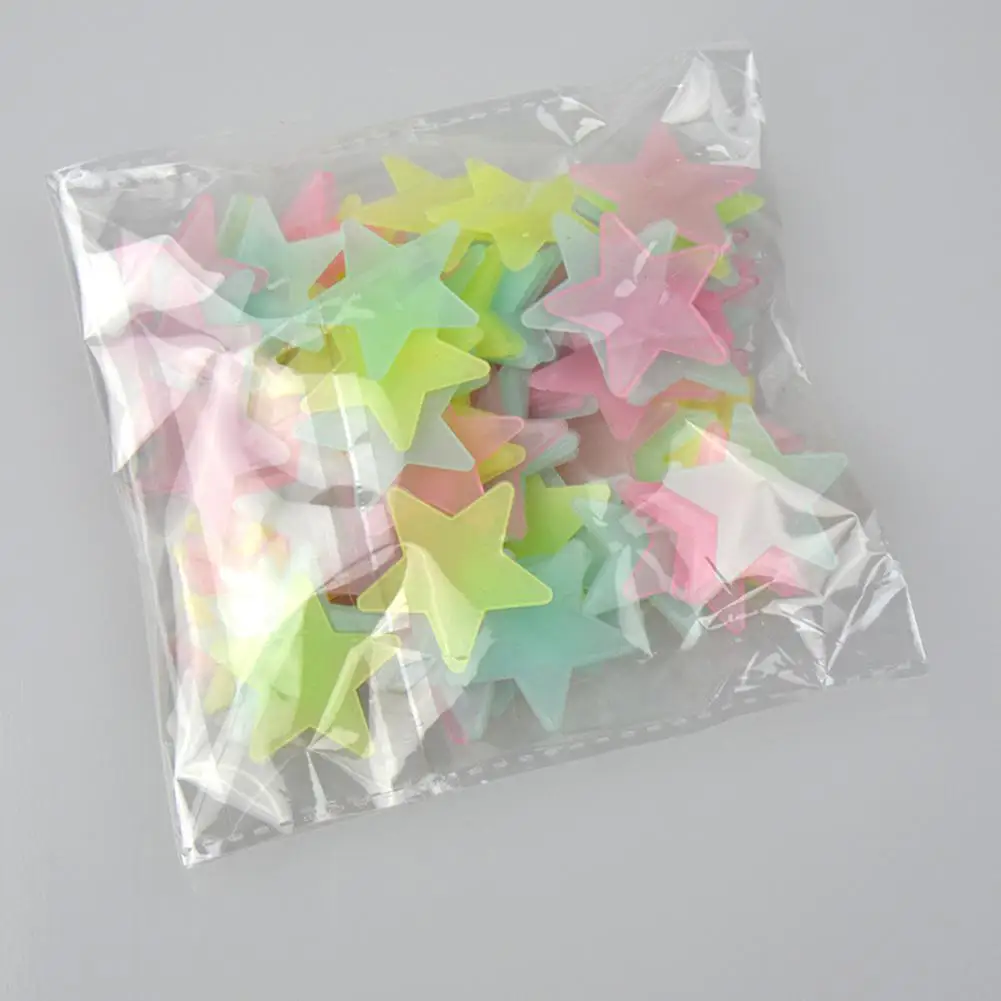 

Kuulee 100Pcs/80Pcs 3cm Fluorescent Wall Sticker Baby Room Decoration Decal