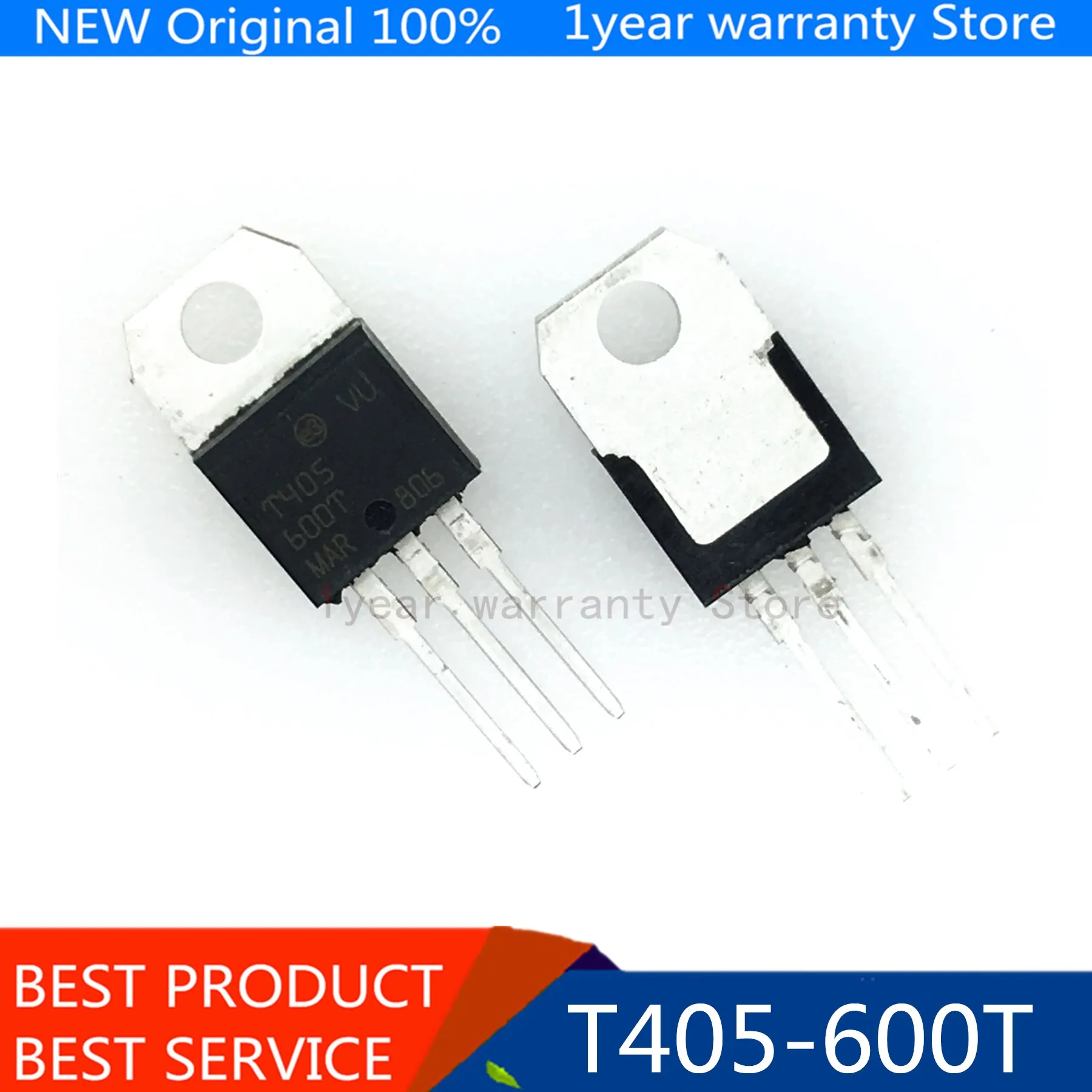 

(50PCS) 100% new imported original T405-600T T405 TO-220 triac 4A 600V
