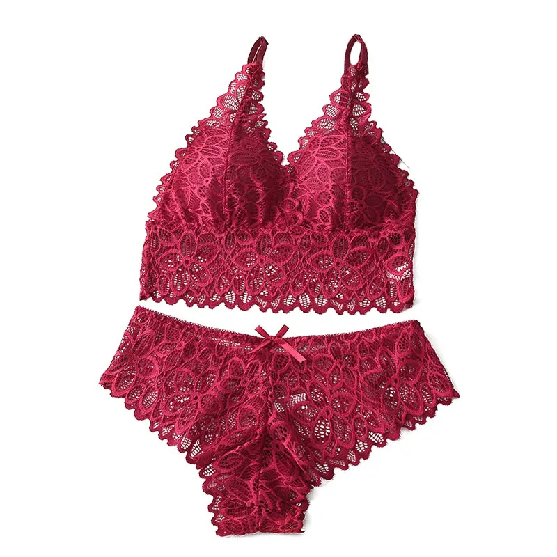 

Women's Underwear French Bra Comfortable No Steel Ring Sexy Lace Lingerie Set Two-piece Suit Ladies Underwear Suit