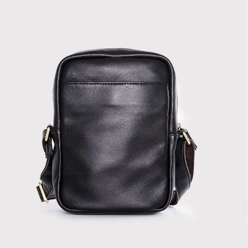 

Mens Mini Crossbody Bags Fashion Genuine Leather Mobile Phone Bag Solid Casual Top Layer Cowhide Males Shoulder Bags Gray-Blue