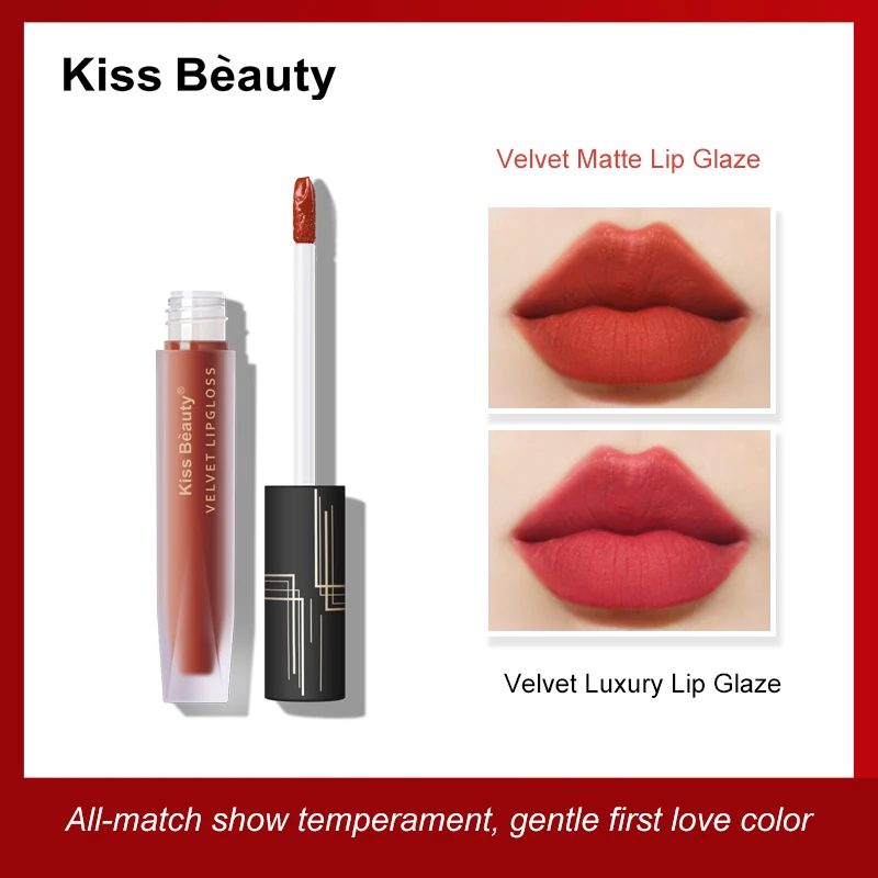 

1PC Waterproof Sweat-Proof Lip Glaze Lasting Matte Velvet Lip Glaze Sexy Red Lip Stick For Women Cosmetics Beauty Tools TSLM1