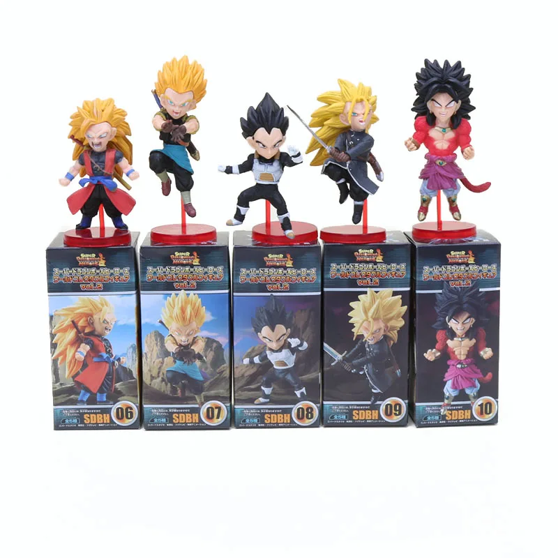 D With Color Box 5 шт./лот SDBH Dragon Ball фигурки WCF SSJ Zeno Сон Гоку Вегета Trunks vegetto Аватар Majin Towa лопуха Супер Saiyan модель игрушки - Цвет: D With Color Box