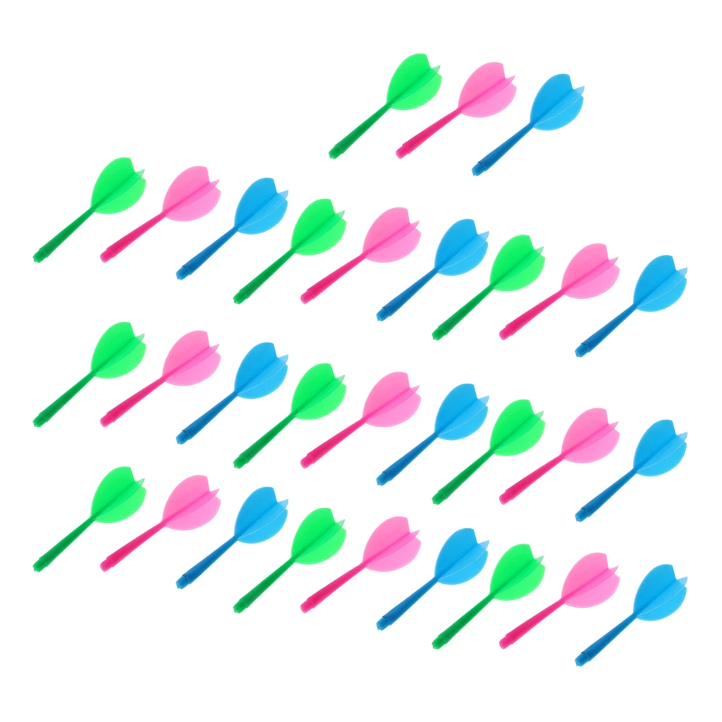 30 шт многоцветные прочные пластиковые дротики вала и Дротика комбо набор дартс