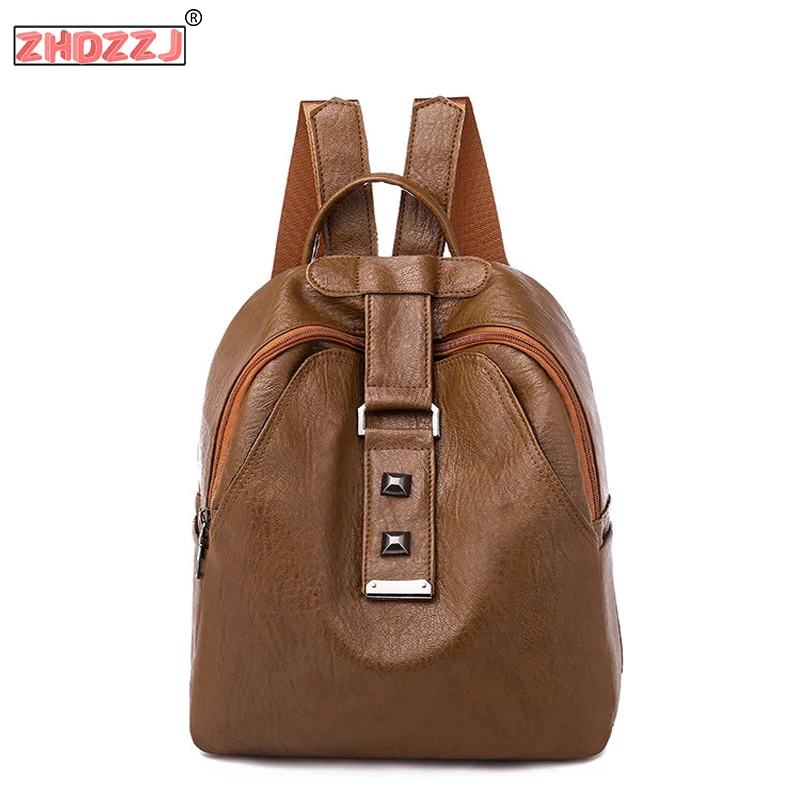 Женский многофункциональный рюкзак из искусственной кожи в стиле ретро женская сумка на плечо с заклепками