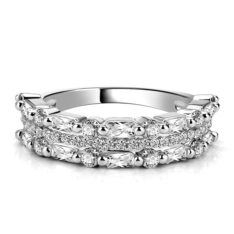 Женские Ювелирные кольцо с камнями из серебра 925 пробы геометрическим рисунком