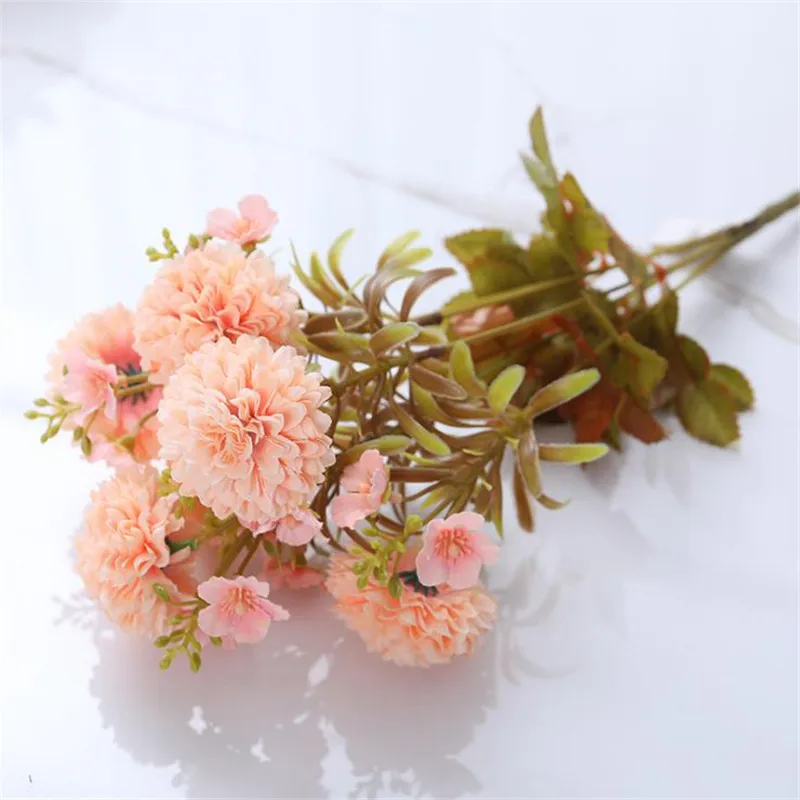 

7P Fake Chrysanthemum (6 stems/bunch) 27.56" Length Simulation Multi-layer Peony for Wedding Home Decorative Artificial Flowers