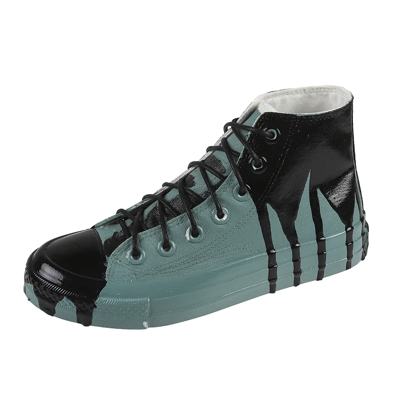 

Designer Men Hip Hop Graffiti High Top Canvas Shoes High Street Lace Up Flat Casual Shoes Unisex Vulcanization Zapatillas Hombre