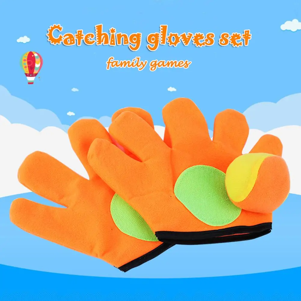 

Small/large gloves sticky ball Outdoor Sports Game Throw Catch Balls Toy Gloves Set Sticky Mitts Catch Balls Kids Playing toys