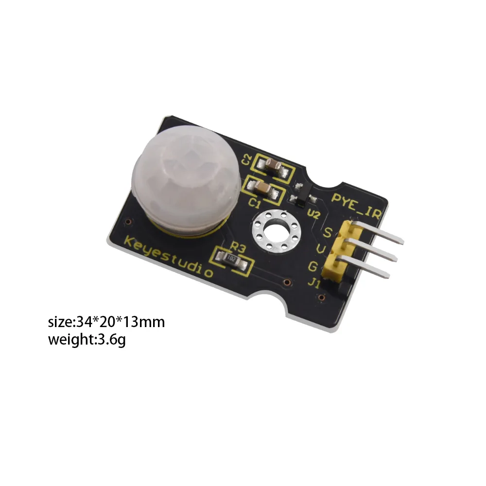 Пироэлектрический инфракрасный детектор Keyestudio с пассивным инфракрасным датчиком движения для Arduino|pir motion